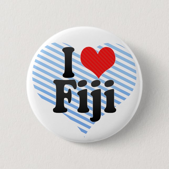 I Love Fiji 6 Cm Round Badge (Front)