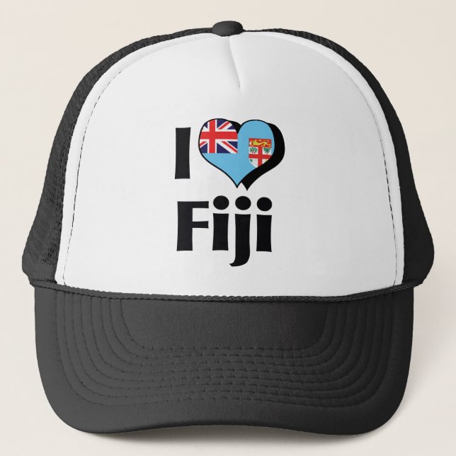 I Love Fiji Flag Trucker Hat (Front)