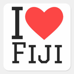 I love fiji square sticker