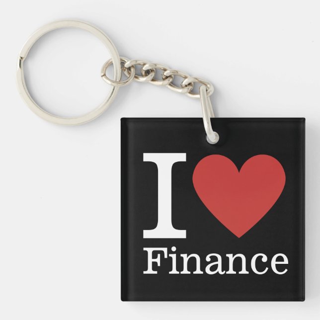 I ❤️ Love Finance - Finance Department - Keychain (Front)