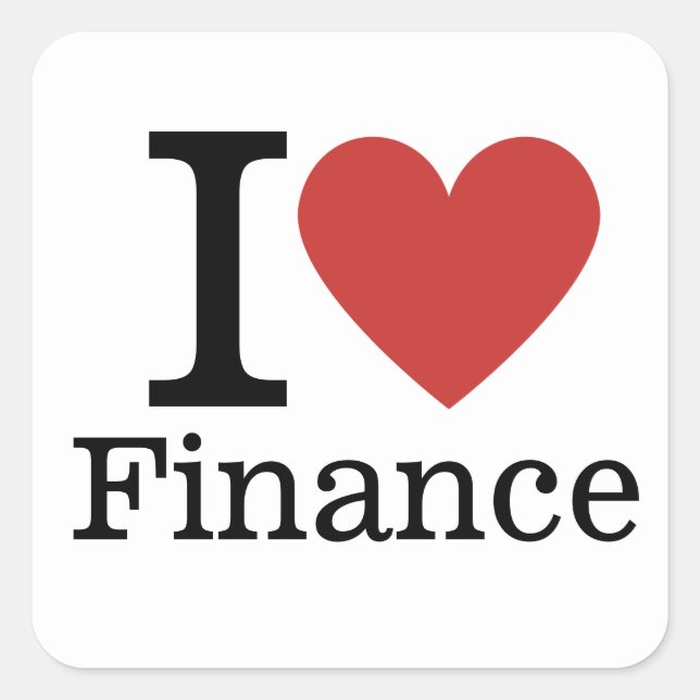 I ❤️ Love Finance (for Employees) CUSTOM Square Sticker (Front)