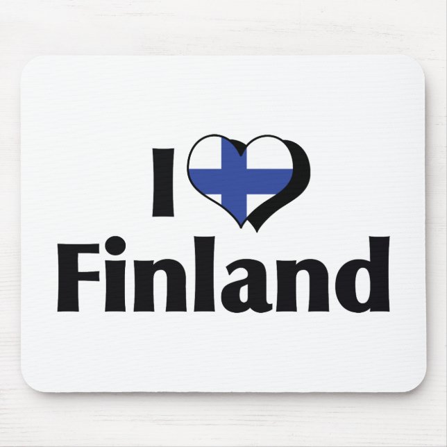 I Love Finland Flag Mouse Pad (Front)