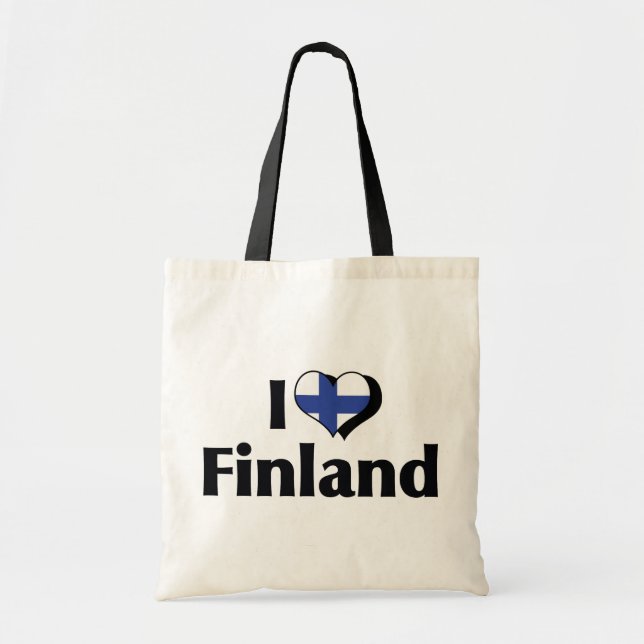 I Love Finland Flag Tote Bag (Front)