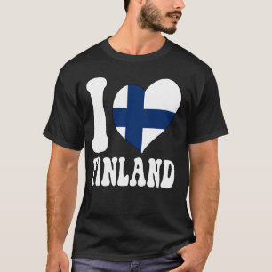 I Love Finland I Love Helsinki Finland Flag Heart T-Shirt