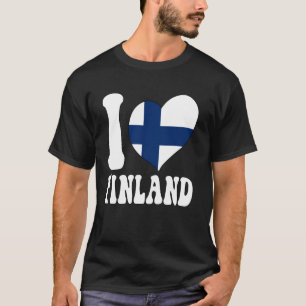 I Love Finland I Love Helsinki Finland Flag Heart T-Shirt