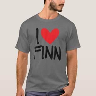 I Love Finn Name Personalised Men Guy BFF Friend H T-Shirt