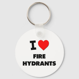 I Love Fire Hydrants Key Ring