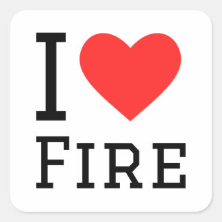 I love fire square sticker