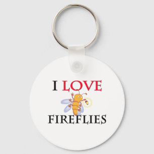 I Love Fireflies Key Ring
