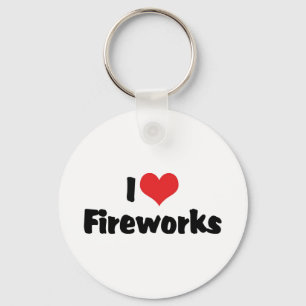 I Love Fireworks Key Ring