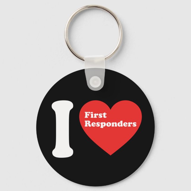 I Love First Responders Key Ring (Front)