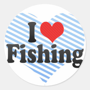 I Love Fishing Classic Round Sticker