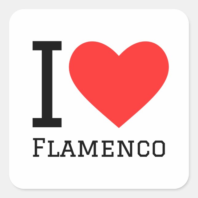 I love flamenco square sticker (Front)