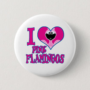 I Love flamingos 6 Cm Round Badge