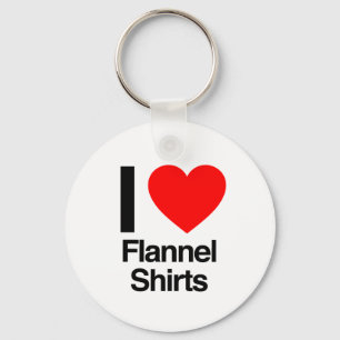 i love flannel shirts key ring