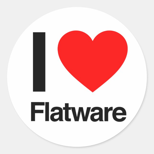 i love flatware classic round sticker (Front)