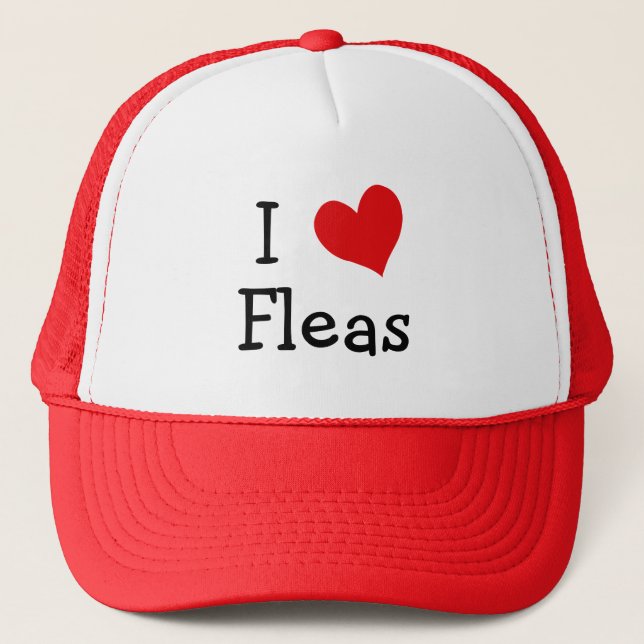 I Love Fleas Trucker Hat (Front)
