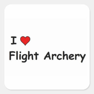I Love Flight Archery Square Sticker