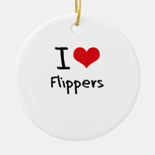 I Love Flippers Ceramic Tree Decoration