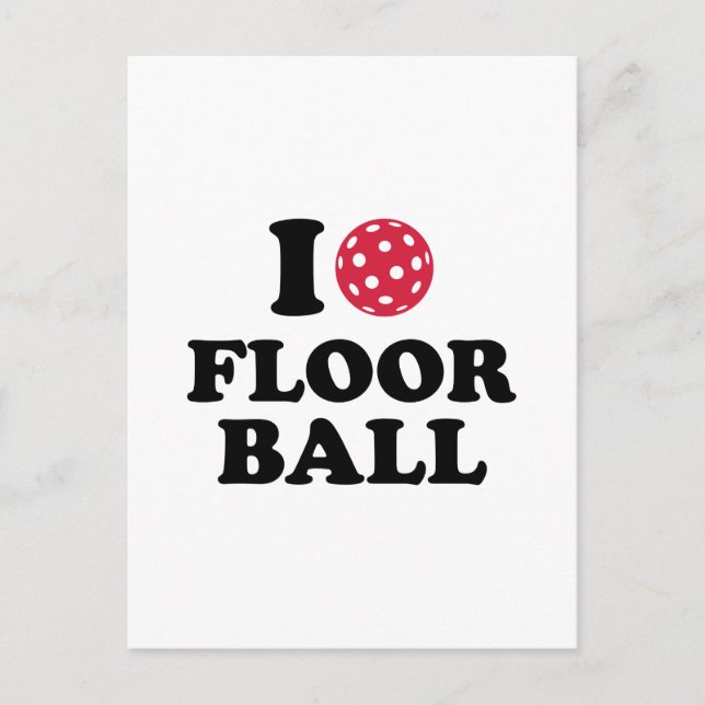 I love Floorball Postcard (Front)