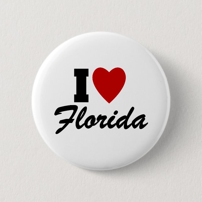 I Love Florida 6 Cm Round Badge (Front)