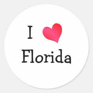 I Love Florida Classic Round Sticker