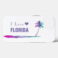 I Love Florida Colourful Purple