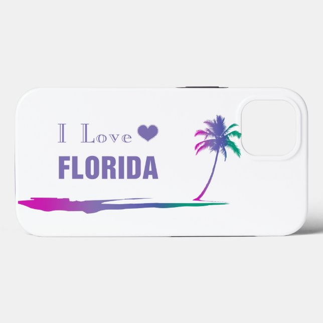 I Love Florida Colourful Purple Case-Mate iPhone Case (Back (Horizontal))