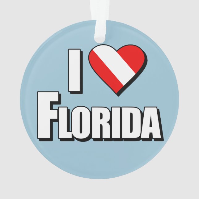 I Love Florida Diving Ornament (Back)