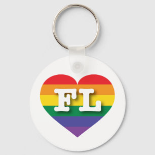 I love Florida Gay Pride Key Ring