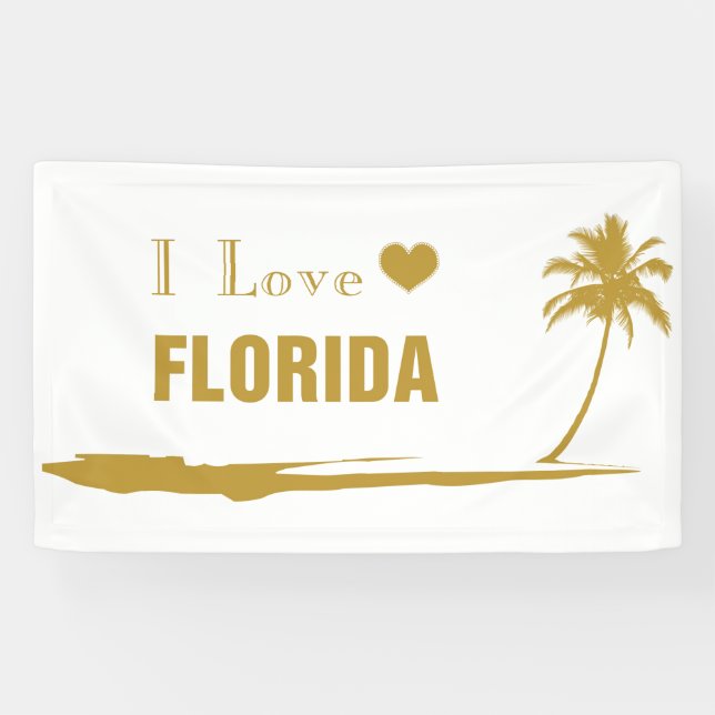 I Love Florida Gold Banner (Horizontal)
