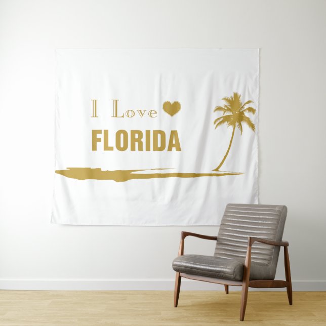 I Love Florida Gold Tapestry (In Situ (Horizontal))