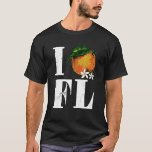 I Love Florida Orange Fruits States American T-Shirt