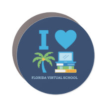 I Love Florida Virtual School, Navy Car Magnet