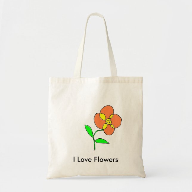 I Love Flowers Tote Bag (Front)