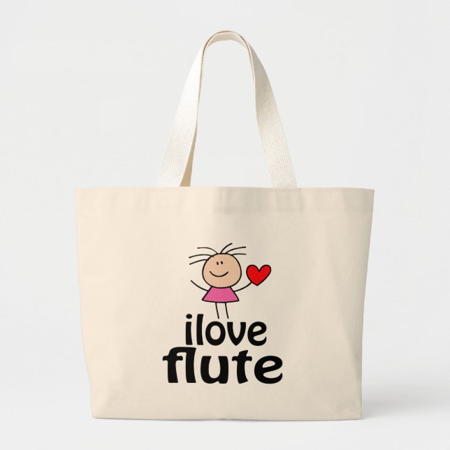 I Love Flute Tote Bag (Front)