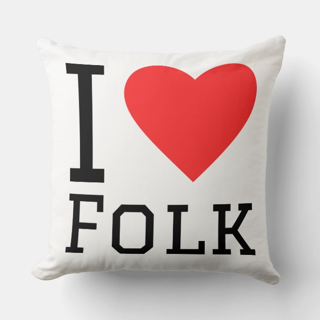 I love folk cushion (Front)