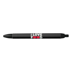I Love Food Funny Foodie Gift for Men Black Ink Pen