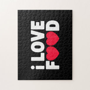 I Love Food Funny Foodie Gift for Men Jigsaw Puzzle