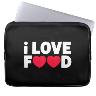 I Love Food Funny Foodie Gift for Men Laptop Sleeve