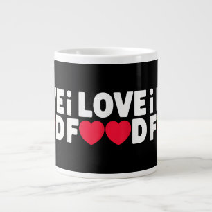I Love Food Funny Foodie Gift for Men Large Coffee Mug