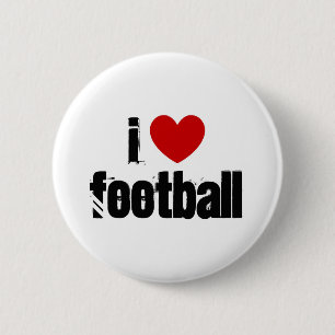 I love football 6 cm round badge