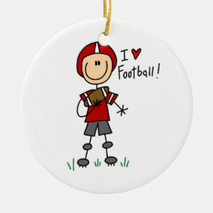 I Love Football Ceramic Tree Decoration