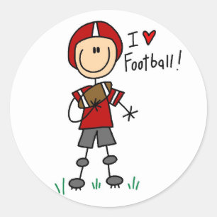 I Love Football Classic Round Sticker