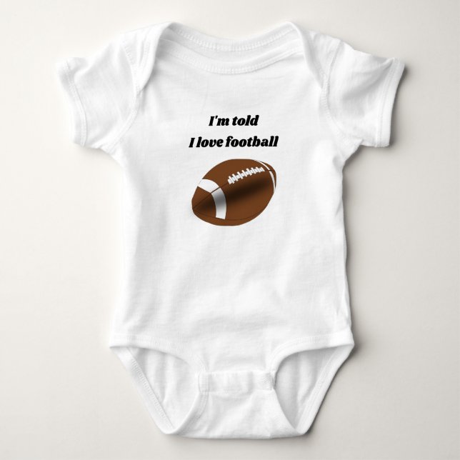 I Love Football Design Baby Bodysuit (Front)