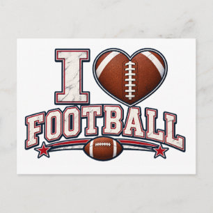 I Love Football Father’s Day Postcard   Football D
