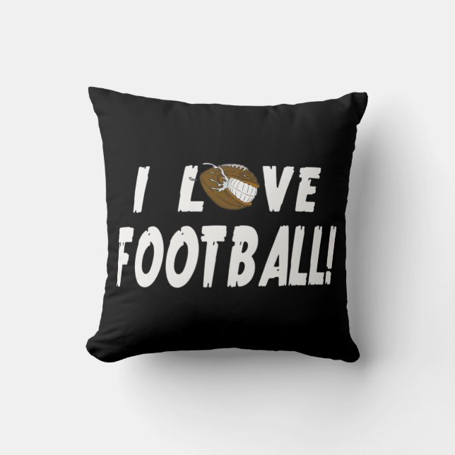 I Love Football  For Men Women Football Sport Gift Cushion (Front)