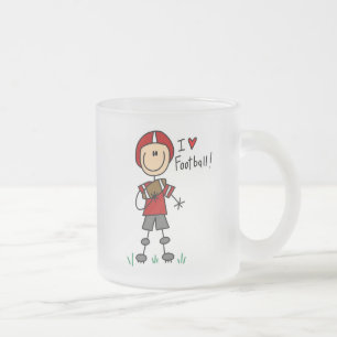 I Love Football Frosted Glass Coffee Mug
