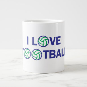 I love football large coffee mug