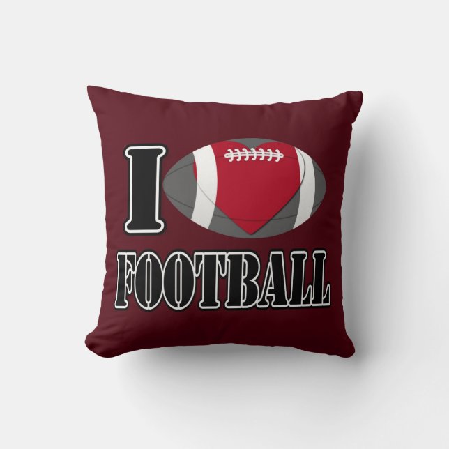 I Love Football Pillow (Front)